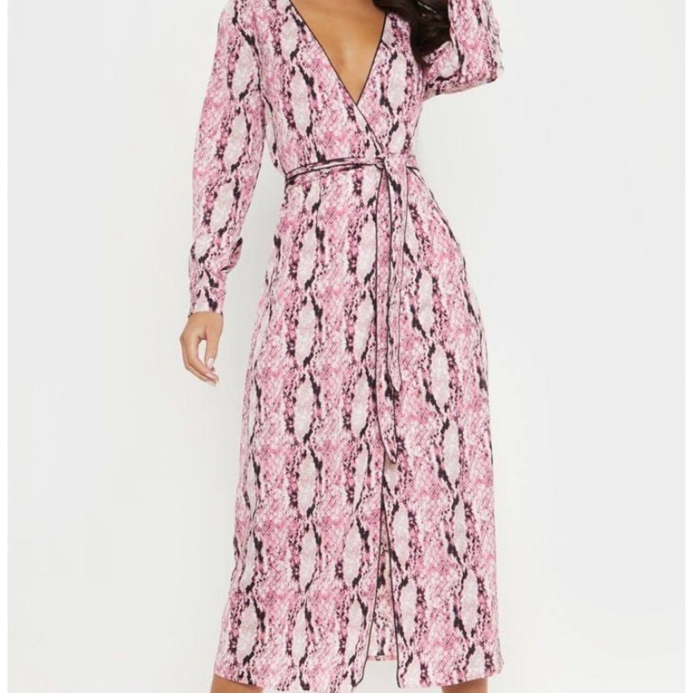 Pink Snake Print Dress